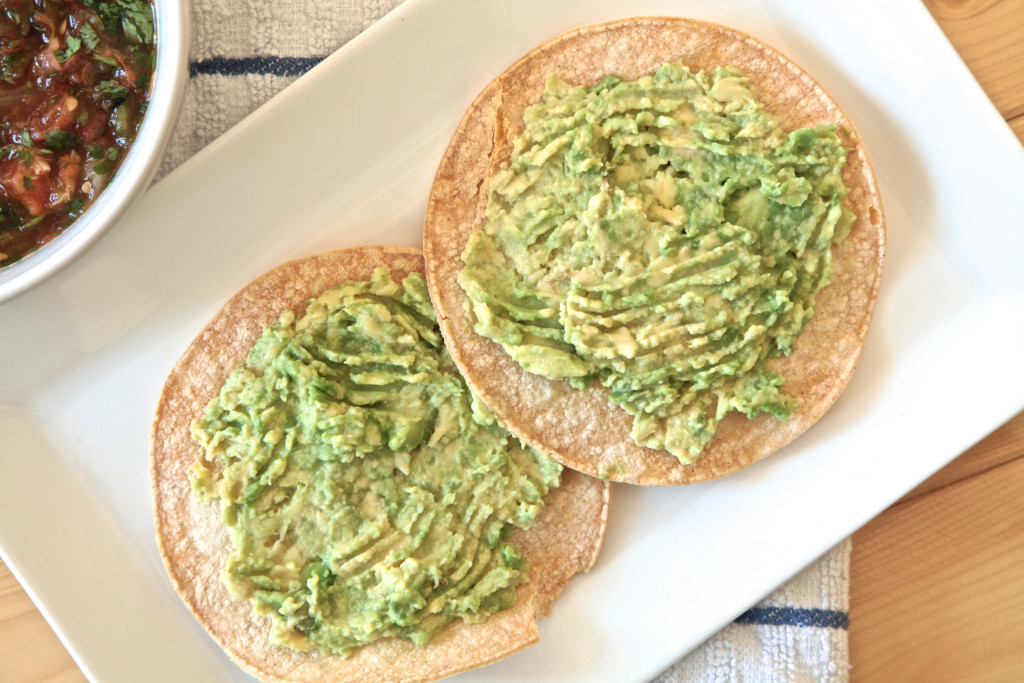 Breakfast tostada with avocado